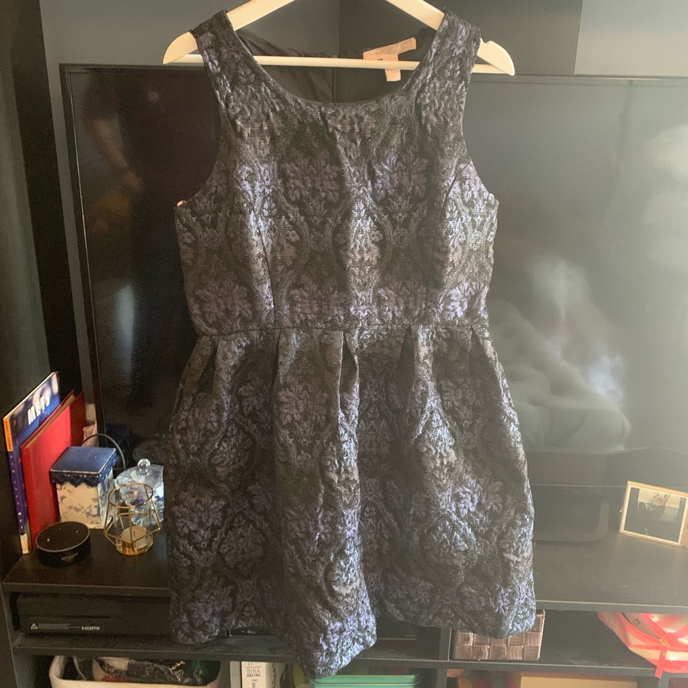 textured fit and flare dress